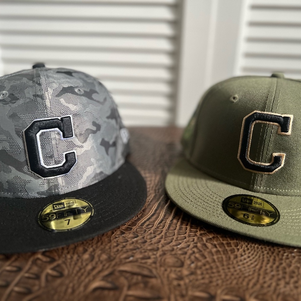 New Era Men's Camo and Olive Caps